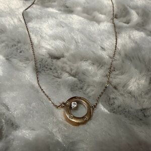 Elegant Gold Necklace with Crystal Pendant